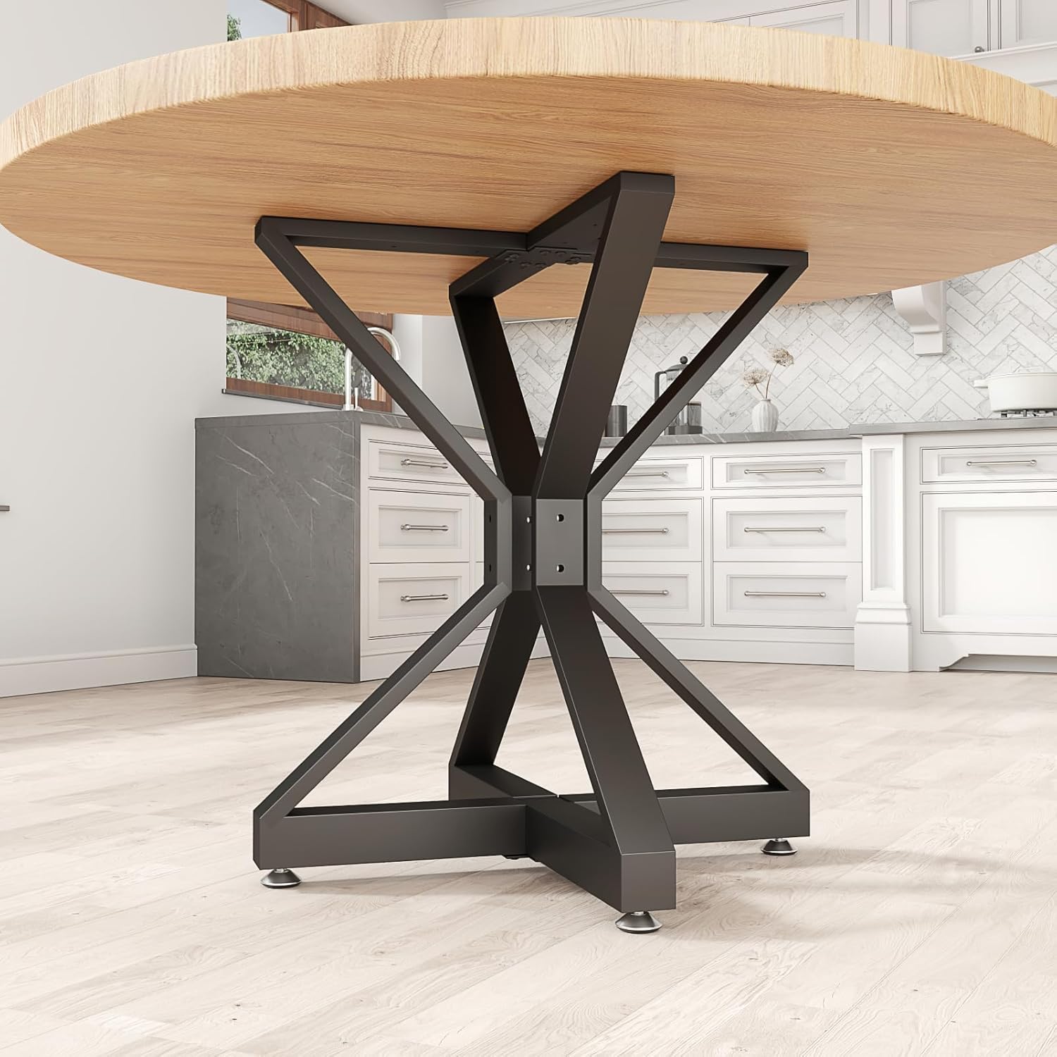 28" Metal Table Base,Modern Pedestal Dinning Table Legs with Suction Cups,Metal Modern Coffee Table,for DIY Coffee Table, Dining Table, Desk Fits Glass, Marble, and Wood Tops