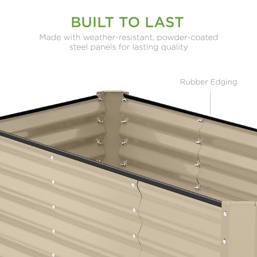 Best Choice Products 8x4x2ft Outdoor Metal Raised Garden Bed, Deep Root Planter Box for Vegetables, Flowers, Herbs, and Succulents w/ 478 Gallon Capacity - Gray