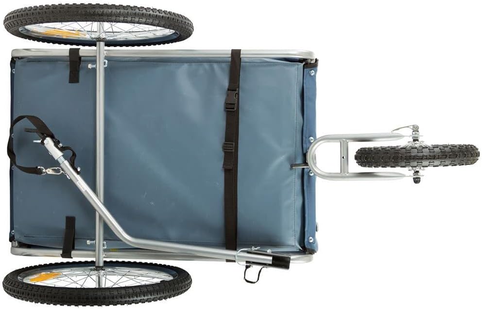 Blue 2-in-1 Pull-Behind Dog Bike Carrier Bicycle Pet Trailer