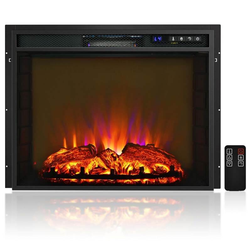 26′′ 1500W Electric Fireplace Insert, Recessed Electric Fireplace Heater with Adjustable Flame Effect