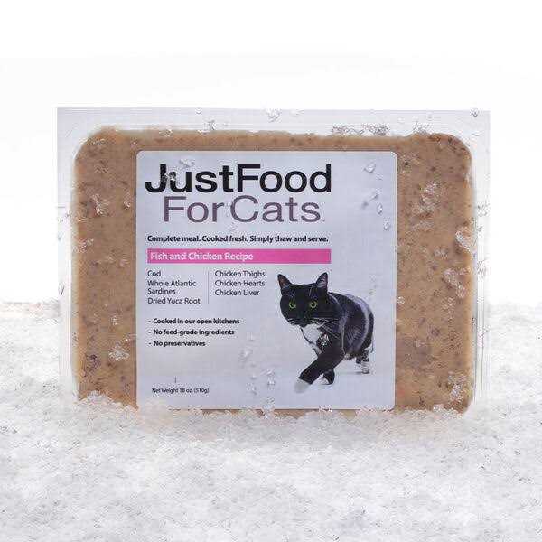 JustFoodForDogs Just Food for Cats Fish &amp; Chicken Recipe Fresh Frozen Cat Food - Pet Supplies online store