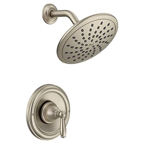 Moen Brantford Oil Rubbed Bronze Shower Trim Kit, featuring Eco-Performance Wide Rain Shower Head and Traditional Shower Lever Handle, (Posi-Temp Valve Required), T2252EPORB