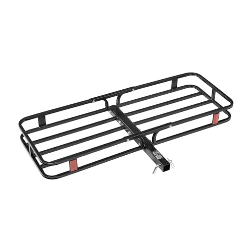 VEVOR 60x24x6 Folding Hitch Carrier - 500lb Capacity Cargo Basket & Waterproof Bag, Fits 2" Hitch Receiver for SUV, Truck, Pickup