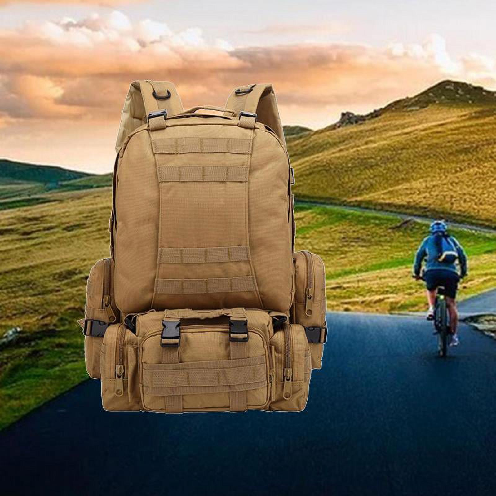 55L Backpack Accessories Backpack Travel Hiking Camping Khaki