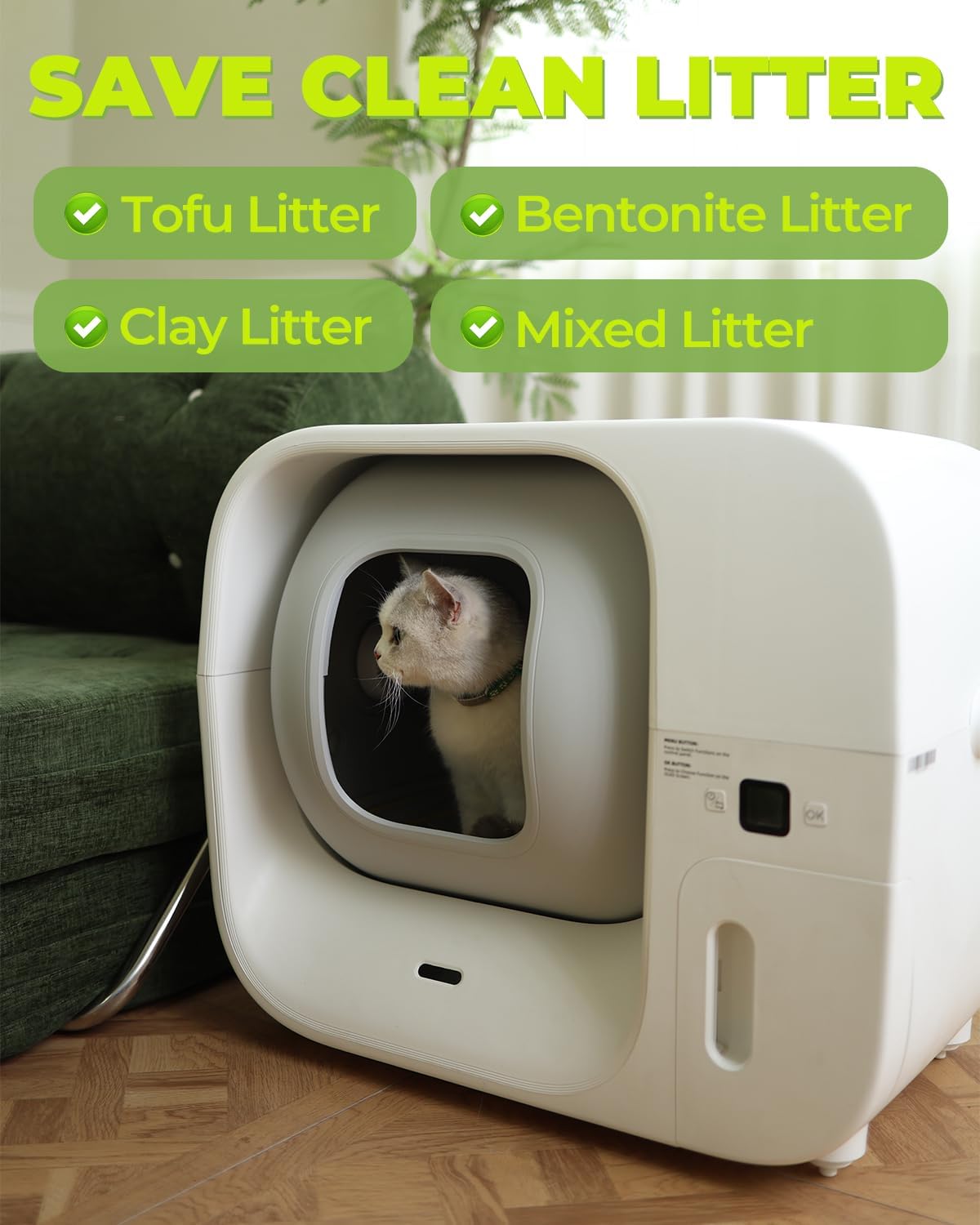 Furbulous True Odor-Free Self Cleaning and Packing Litter Box, Automatic Cat Litter Box with Self-Pack and Refill System, APP Control, Includes Trash Bags, Extra Large Space for 3.3-22 lbs Cats