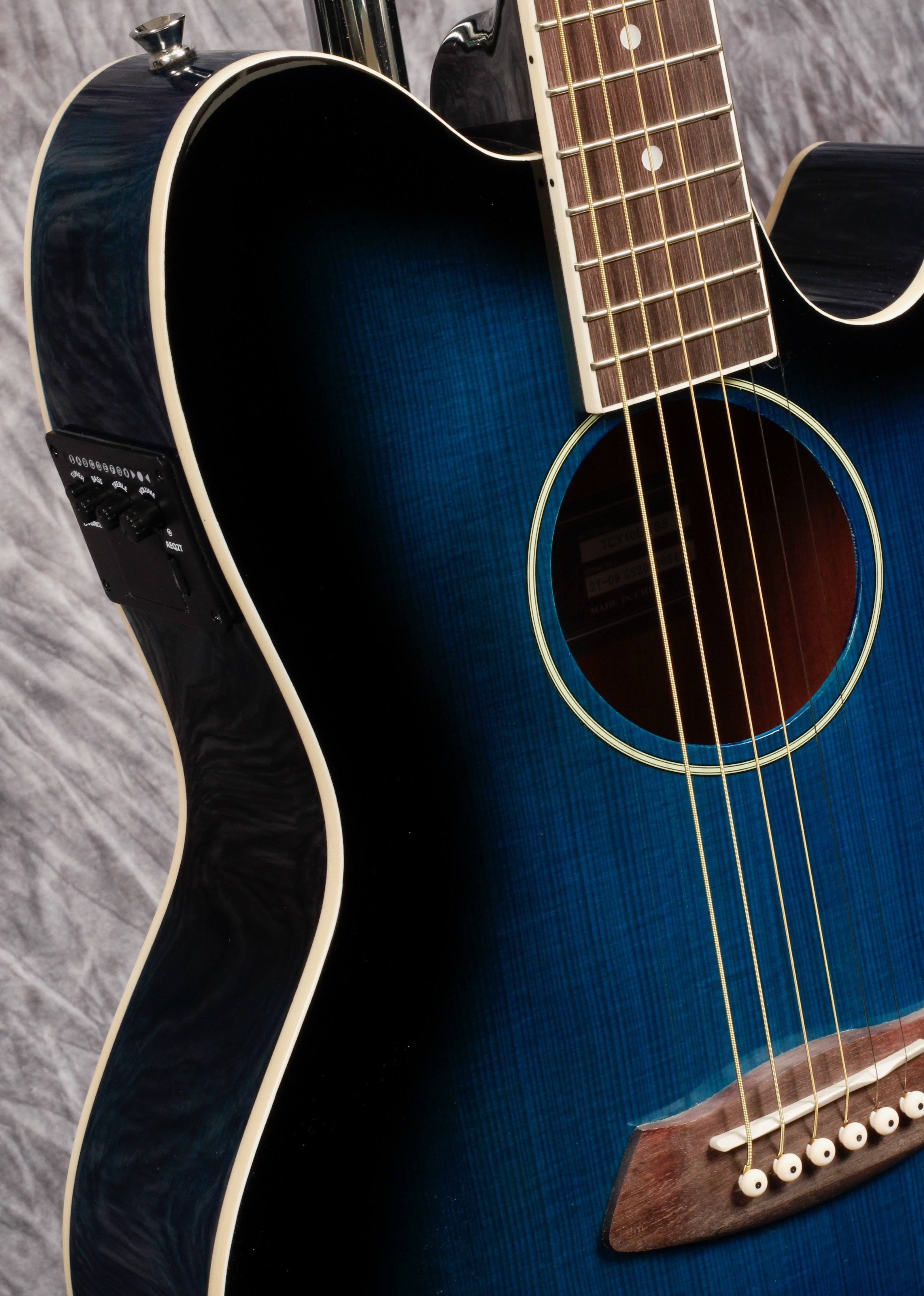 Ibanez Talman Acoustic Electric Guitar - Transparent Blue Sunburst
