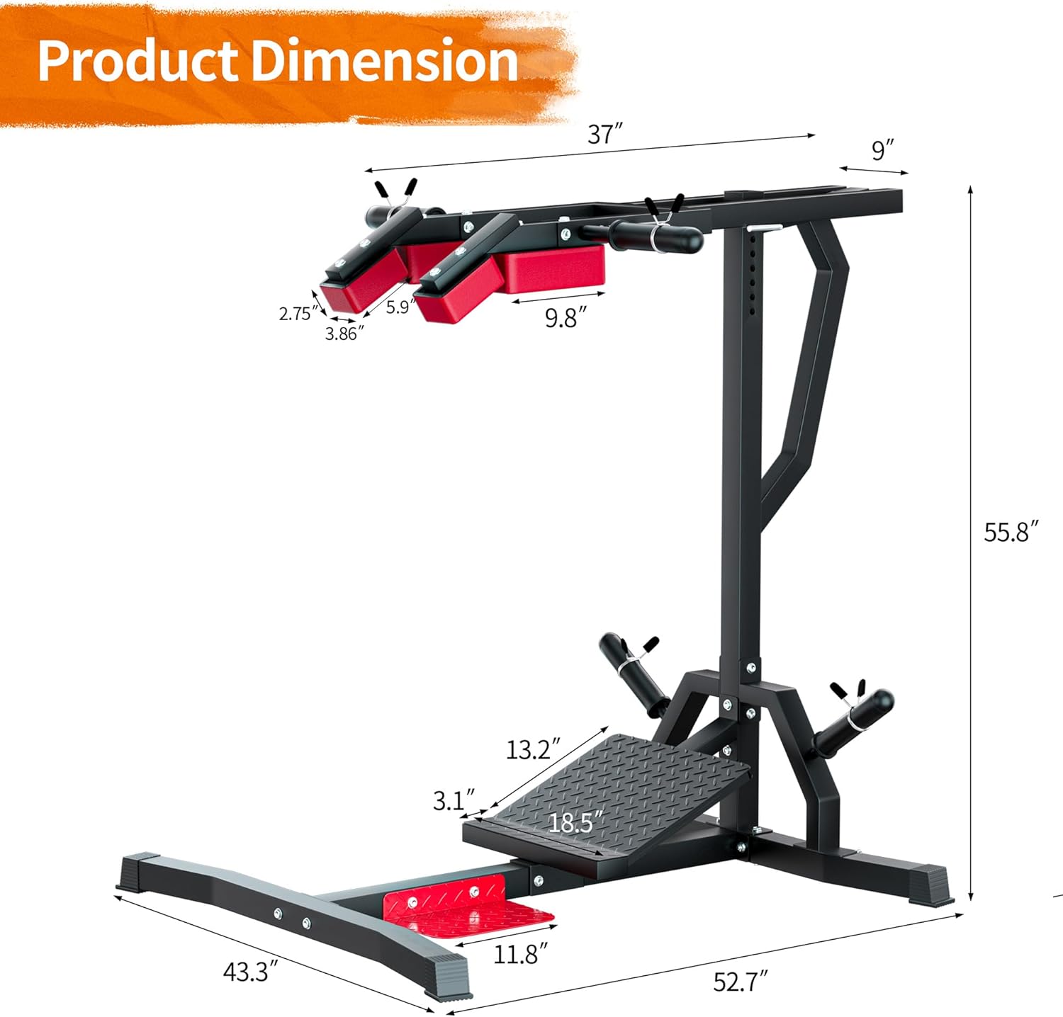 VIVITORY Leverage Squat Calf Raise Machine, Lower Body Training, Hack Squat Machine and Leg Press Machine, Weight Training Home Workout Equipment