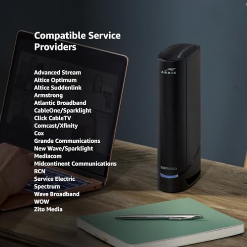 ARRIS (SB8200) - Cable Modem - Fast DOCSIS 3.1 32x8 Gigabit Cable Modem , Approved for Comcast Xfinity, Cox, Charter Spectrum, & more | 1 Gbps Max Internet Speed, 4 OFDM Channels - (No Built-in Wifi)