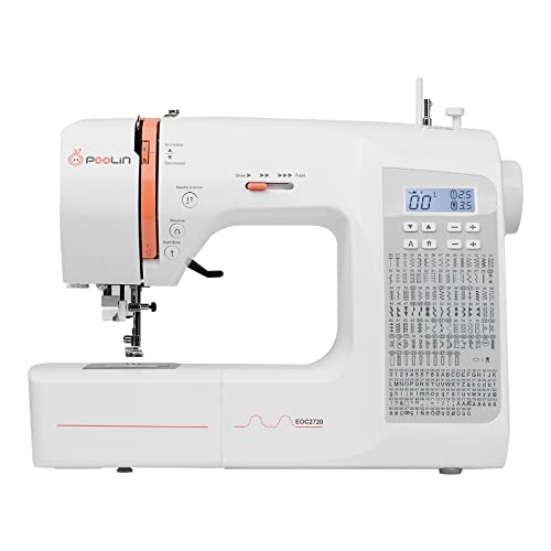 Computerized Self Threading Sewing Machine - 293 Stitches Applications, Comes with Expansion Table and Social Media Video Tutorials, Include 7 Presser feet & Multiple Accessories