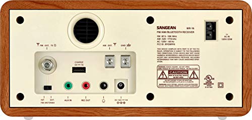 Sangean WR-16SE AM/FM/Bluetooth/Aux-in/USB Phone Charging 45th Anniversary Special Edition Wooden Cabinet Radio (Dark Walnut with Rose Gold)