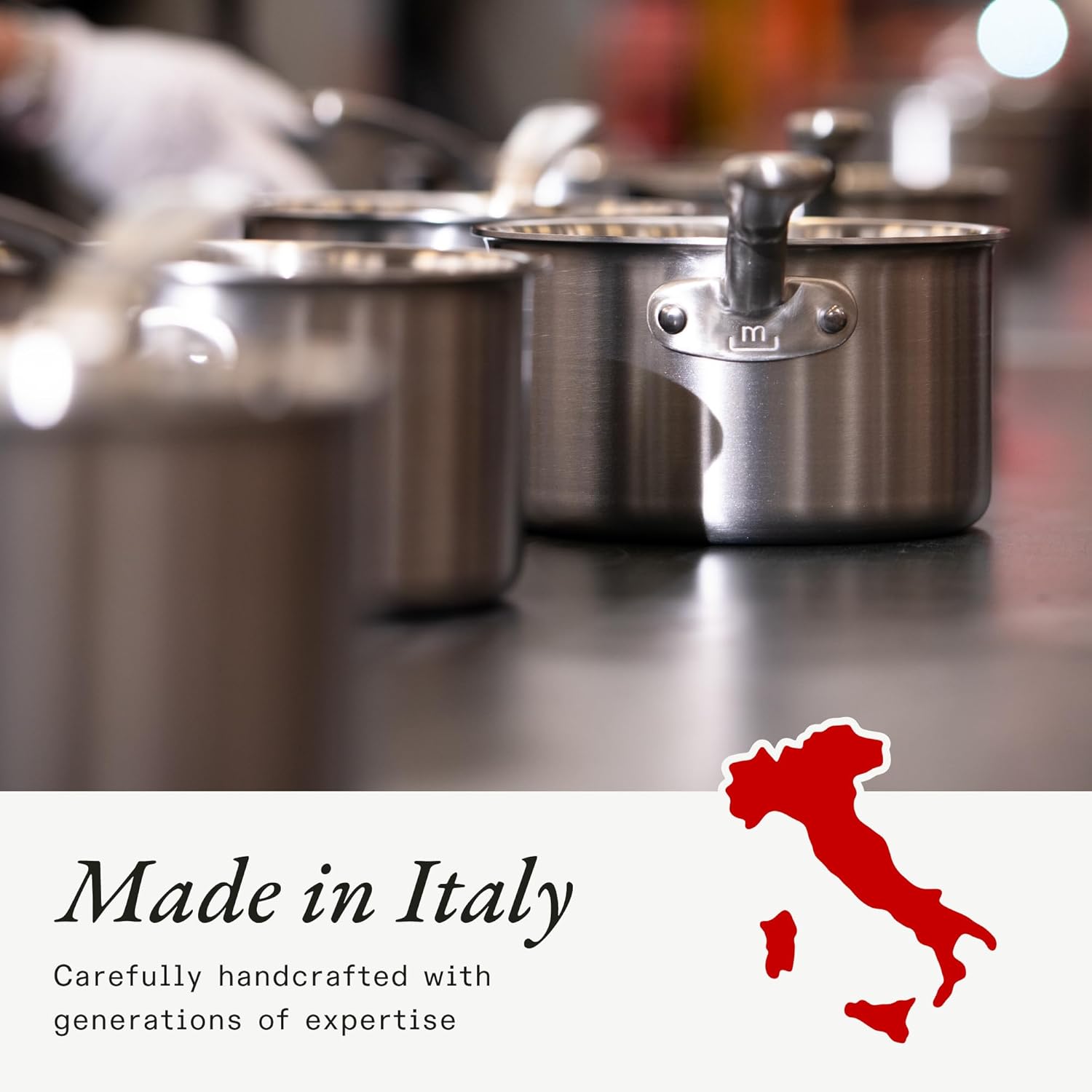Made In Cookware - 2 Quart Non Stick Sauce Pan With Lid - Graphite - 5 Ply Stainless Clad Nonstick Saucepan - Professional Cookware - Crafted in Italy - Induction Compatible