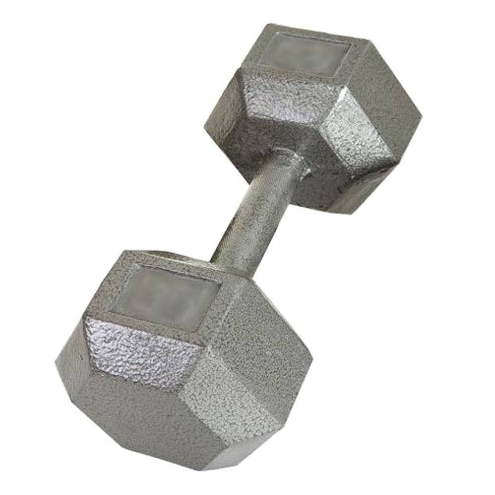 USA Sports Solid Gray Cast Iron Hex Dumbbell - 70 lb