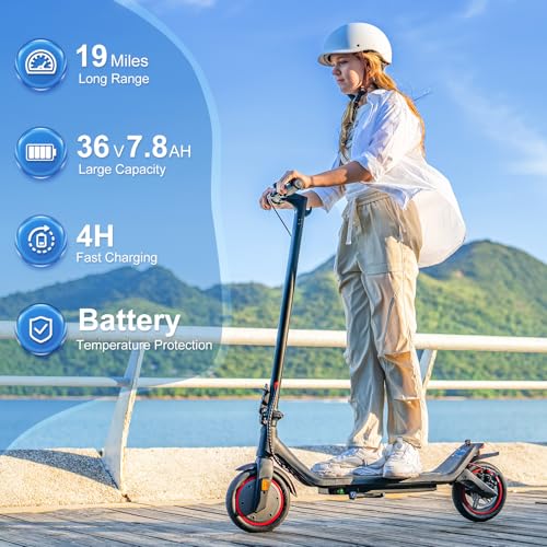 Electric Scooter - 500W Peak Motor Electric Scooter for Adults, 19 Miles Range, Max 18.6 MPH, 8.5" Tires, Dual Brakes, Foladable & Portable Commuting Eblike