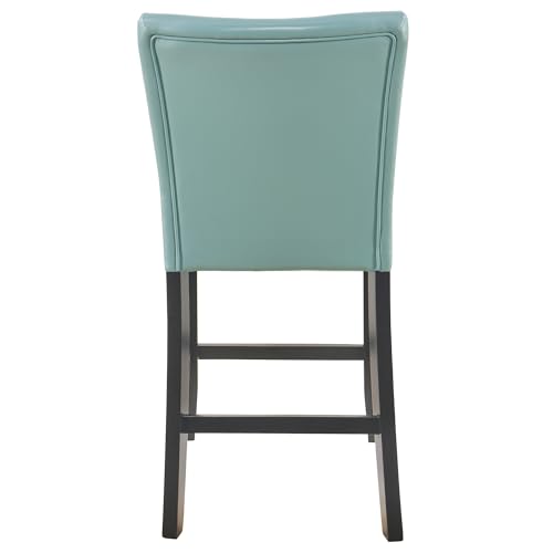 Set of 2 Bar Stools with Back, Faux Leather 25" Counter Height Bar Stools, Upholstered Chairs for Dining Room Kitchen Restaurant, Red ZBY-1331-RD