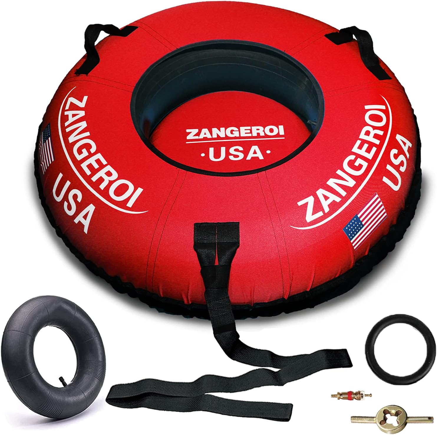 Snow Tube Snow Tubes Heavy Duty Snow Tube for Kids Adult Snow Tube 45inch, Snow Sled Sledding Tube, Inflatable Snow Tube for Kids Snow Tubes for Sledding Towable Double Rubber Snow Tube with Cover