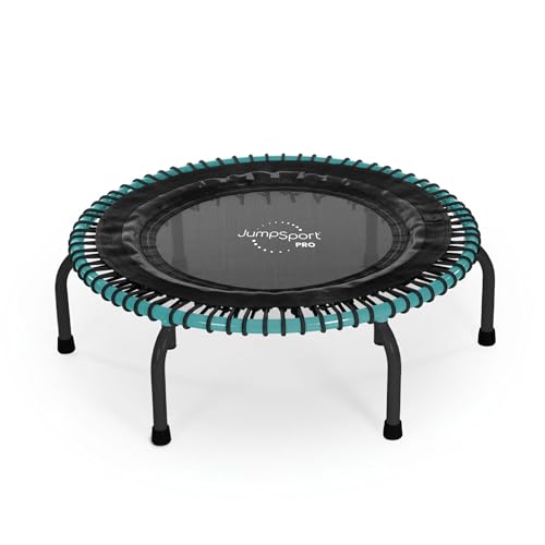 JumpSport 350 PRO Indoor Heavy Duty Fitness Trampoline, 39-inch | 36 Premium EnduroLast 4 Elastic Cords | Customized Bounce with 7 Settings | 300 lb Wt. Rating | 60-Day Free Trial to 350+ Videos