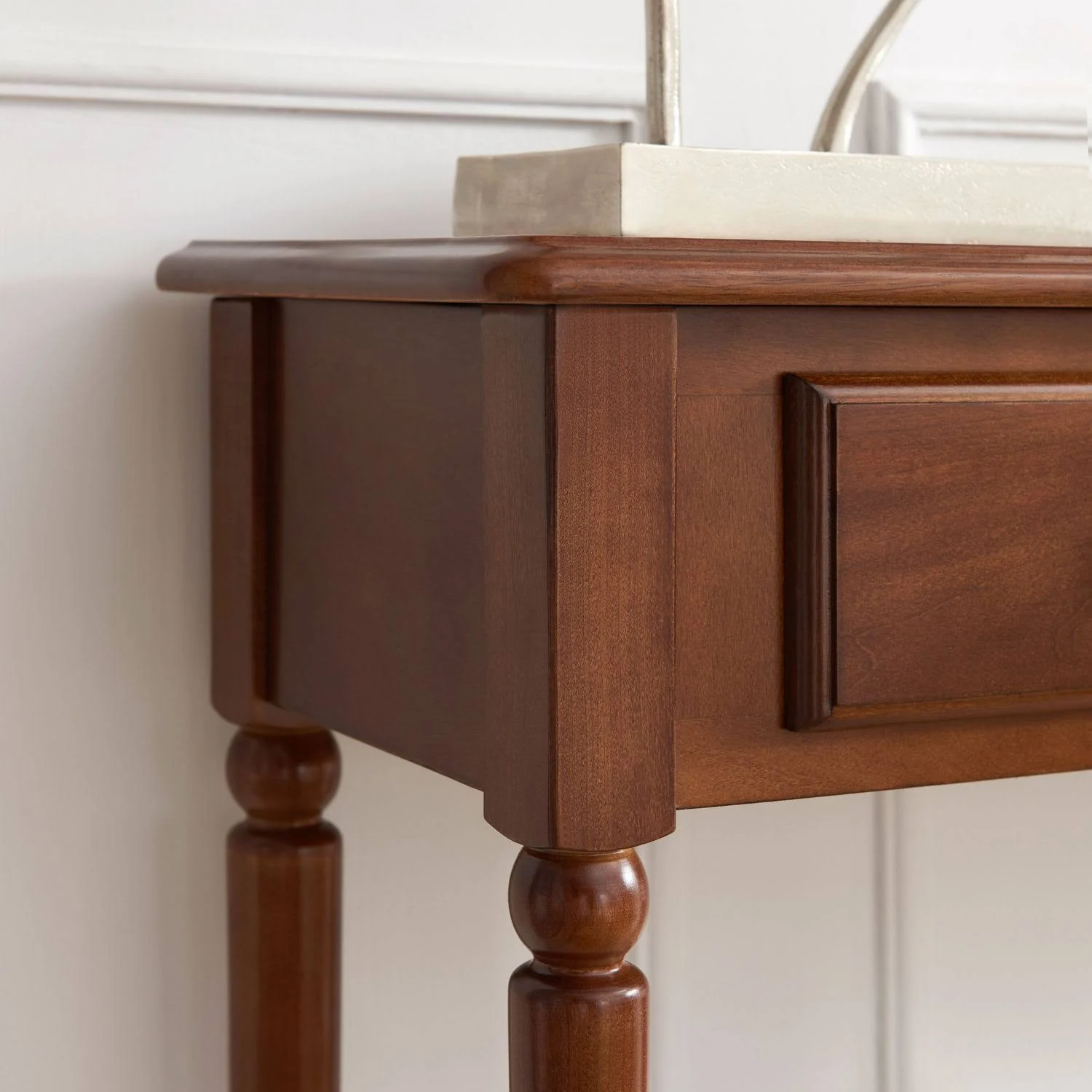 Leick Home Coastal Double Hall Console Table in Pecan