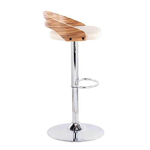 LumiSource Cassis Adjustable Bar Stool, Chrome Bar Stools, Bar Chair, Swivel Bar Stool