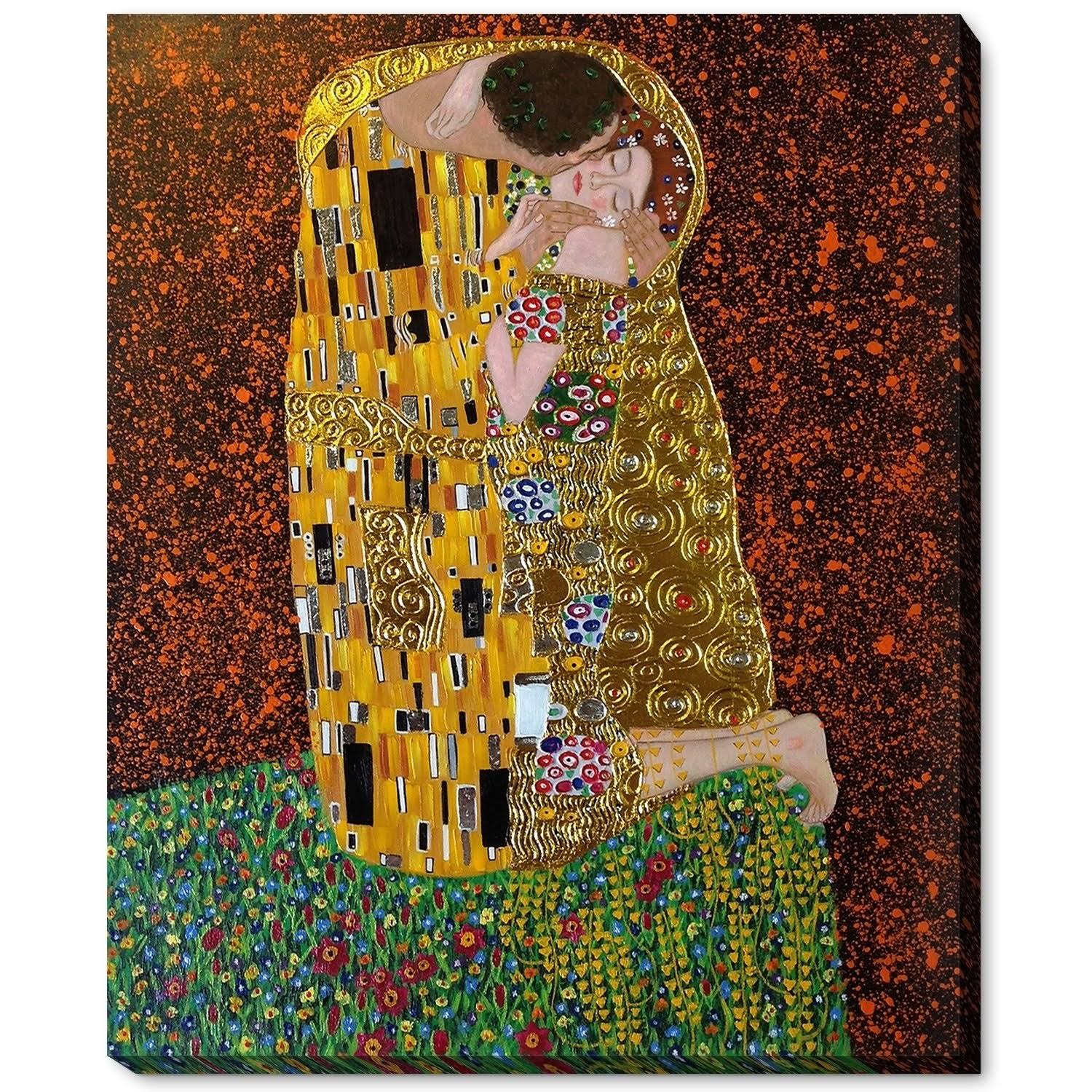 La Pastiche Gustav Klimt &The Kiss& (Full View - Luxury Line) Hand Painted Oil Reproduction