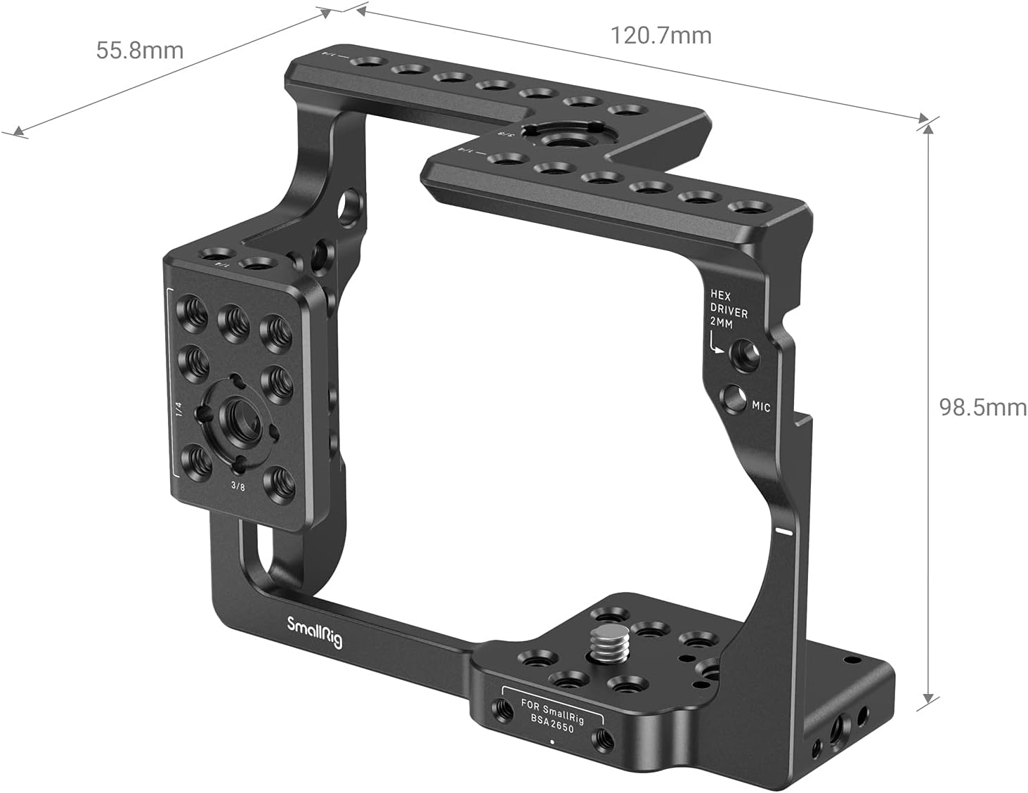 SmallRig Full Cage Only for Sigma fp & fp L Series, Comes with NATO Rail, Locating Holes for ARRI and 1/4 & 3/8 Threaded Holes - 3211