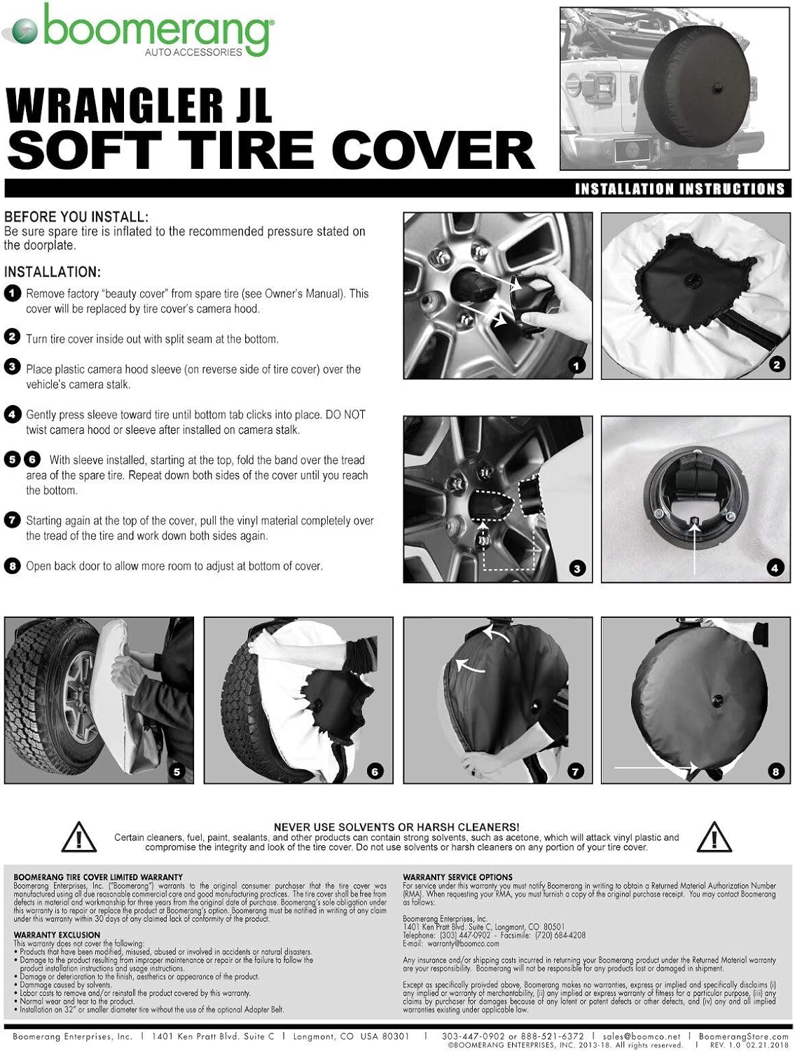 Boomerang - Paw Prints - 33 Soft JL Tire Cover for Jeep Wrangler JL (with Back-up Camera) - Rubicon (2018-2021)