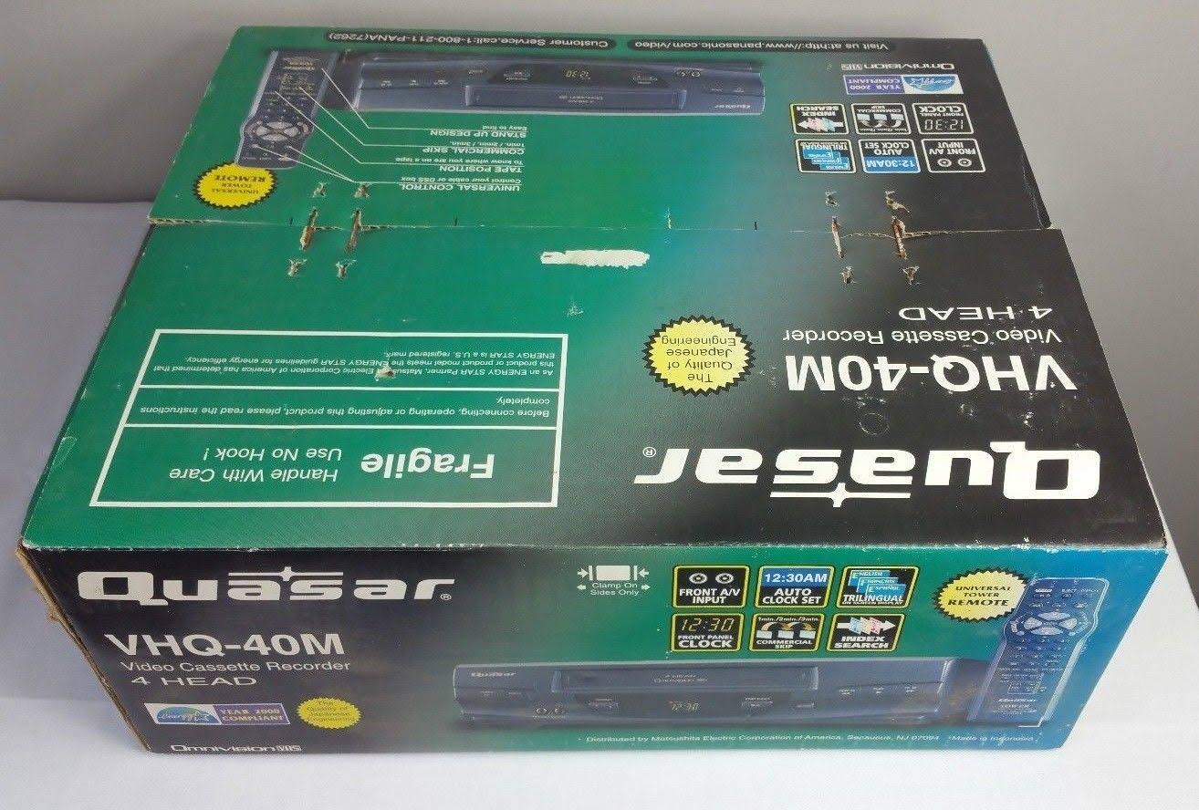 New Sealed Quasar (panasonic) VHQ-40M VHS VCR 4 Head Player Recorder