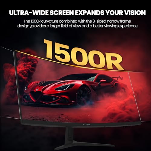 CRUA 30Inch Ultrawide Curved Monitor, 21:9 WFHD(2560x1080P) VA Computer Monitor, 120% sRGB 100HZ 1500R PC Monitors Support FreeSync, Wall-Mounted, with HDMI/DP Display Port-Black