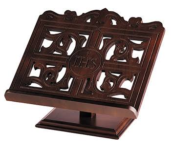 IHS Carved Wood Bible Stand