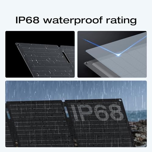 EF ECOFLOW 160 Watt Portable Solar Panel for Power Stations, 25% High Conversion Efficiency Foldable Solar Panel with Adjustable Kickstand IP68 Waterproof for Outdoor Camping RV, NextGen Version