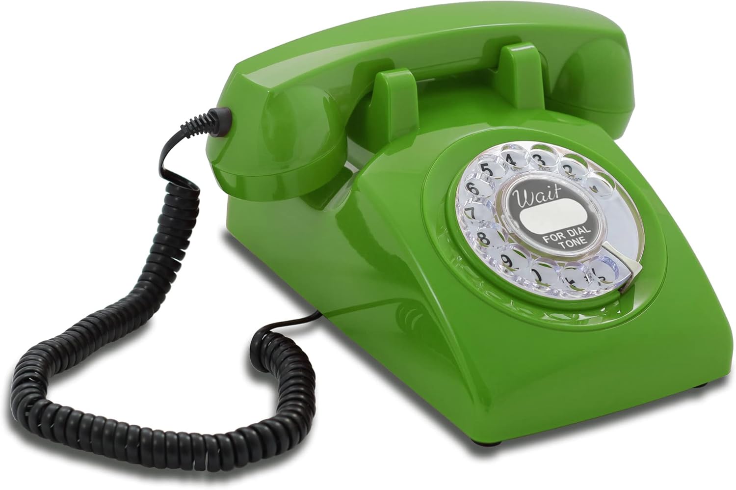 White Rotary Retro Phone with Classic United States Rotary Dial Inlay/Old Fashioned Dial Telephone/Classic Landline/Home Telephones/Antique Look Desk Phone - The 60s Cable by Opis Technology