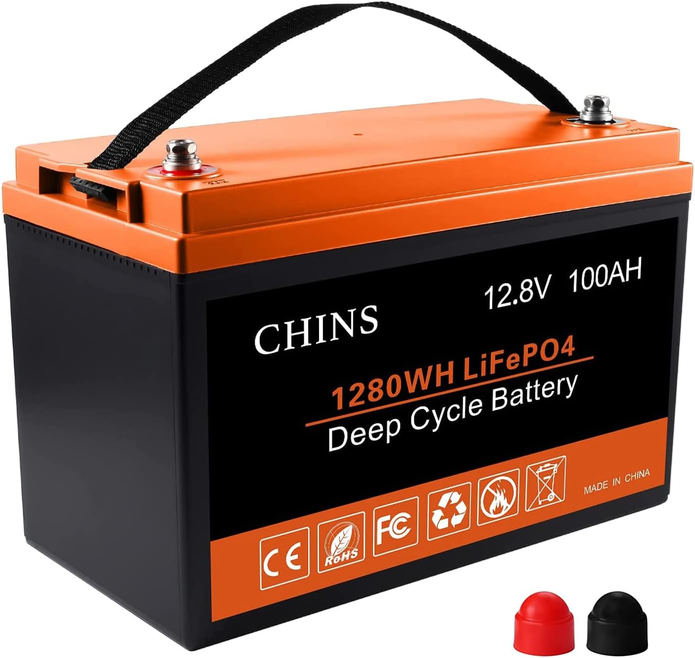 CHINS LiFePO4 Battery 24V 200Ah Lithium Battery - Built-in 200A BMS, 2000+ Cycles, Each battery Can Support 5120W Power Output, Perfect for RV, Home Storage and Off-Grid
