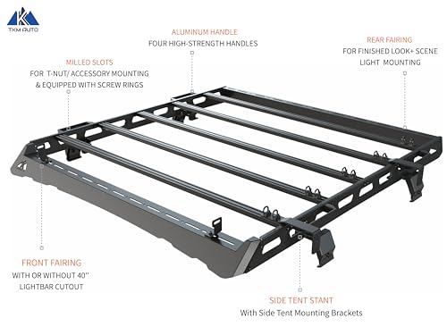 Black Roof Rack Cargo Storage (2018-2024 Jeep Wrangler JL 4 Doors Hard top Full Size)