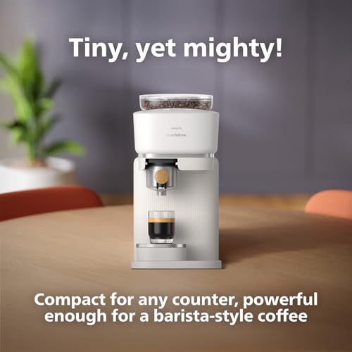 Philips Baristina Espresso Machine, Grind, Tamp & Brew Coffee Beans in One Swipe, Compact, 16 Bar Pump Pressure, Automatic Grinder, Black with Black Portafilter (BAR300/60)