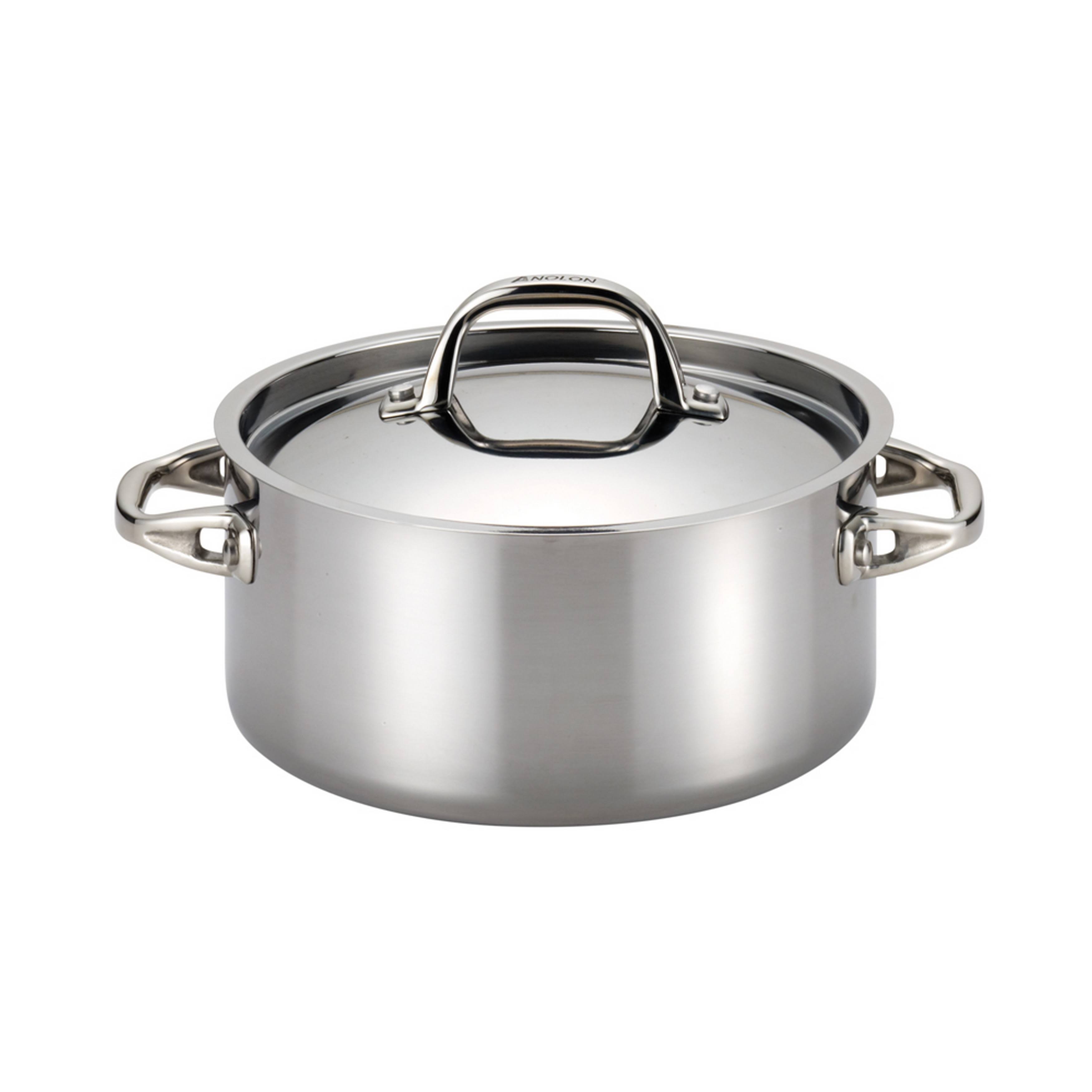 Anolon 5-Qt. Stainless Steel Tri-Ply Clad Covered Dutch Oven