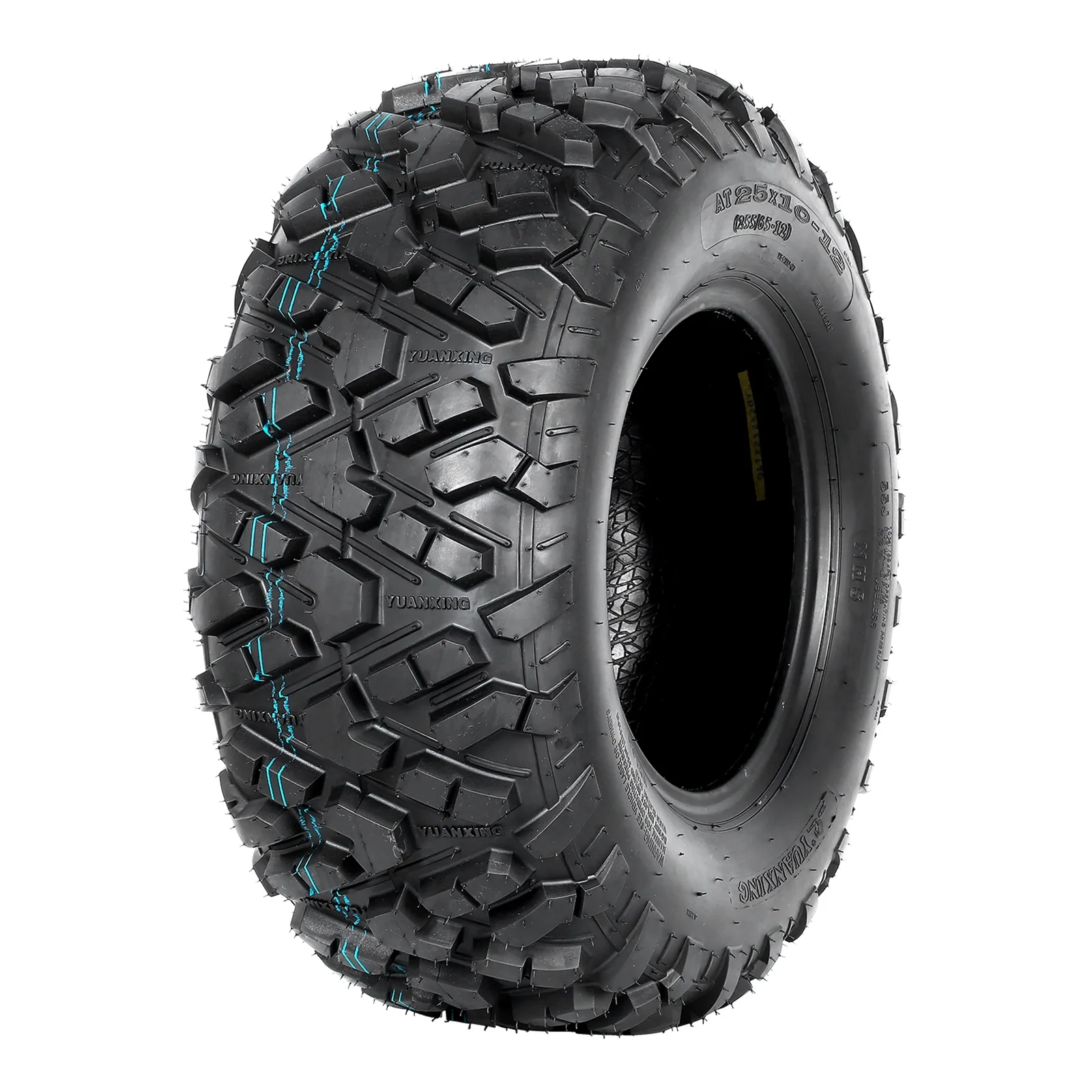 WEIZE 25x10-12 All Terrain ATV UTV Tires, 25 * 10-12 Rear Tire, Set of 2 Tires, 6PR, Suitable For Mud, Gravel, Sand, Rocky