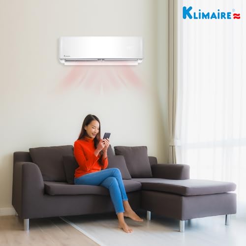 Klimaire Ductless Mini-Split Inverter Air Conditioner Heat Pump System with 15-ft Installation Kit Wall Bracket