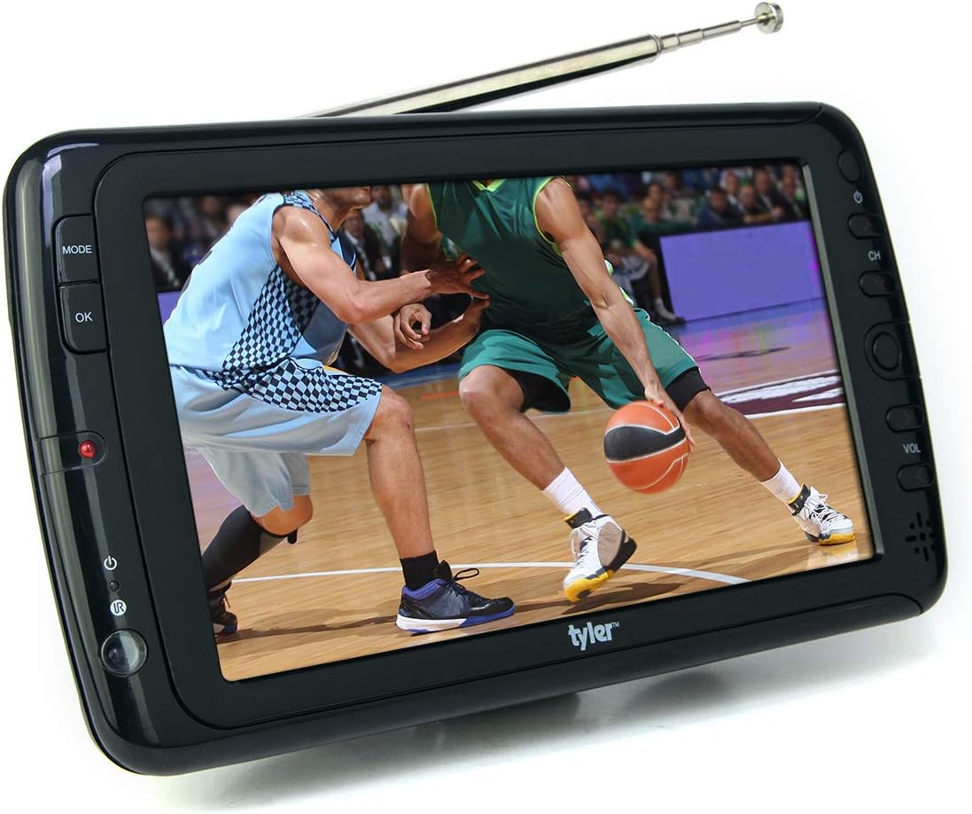 Tyler 7 Portable TV LCD Monitor Rechargeable Battery Powered Wireless Capability HD-TV, USB, SD Card, AC/DC, Remote Control Built In Stand Small For Car Kids Travel