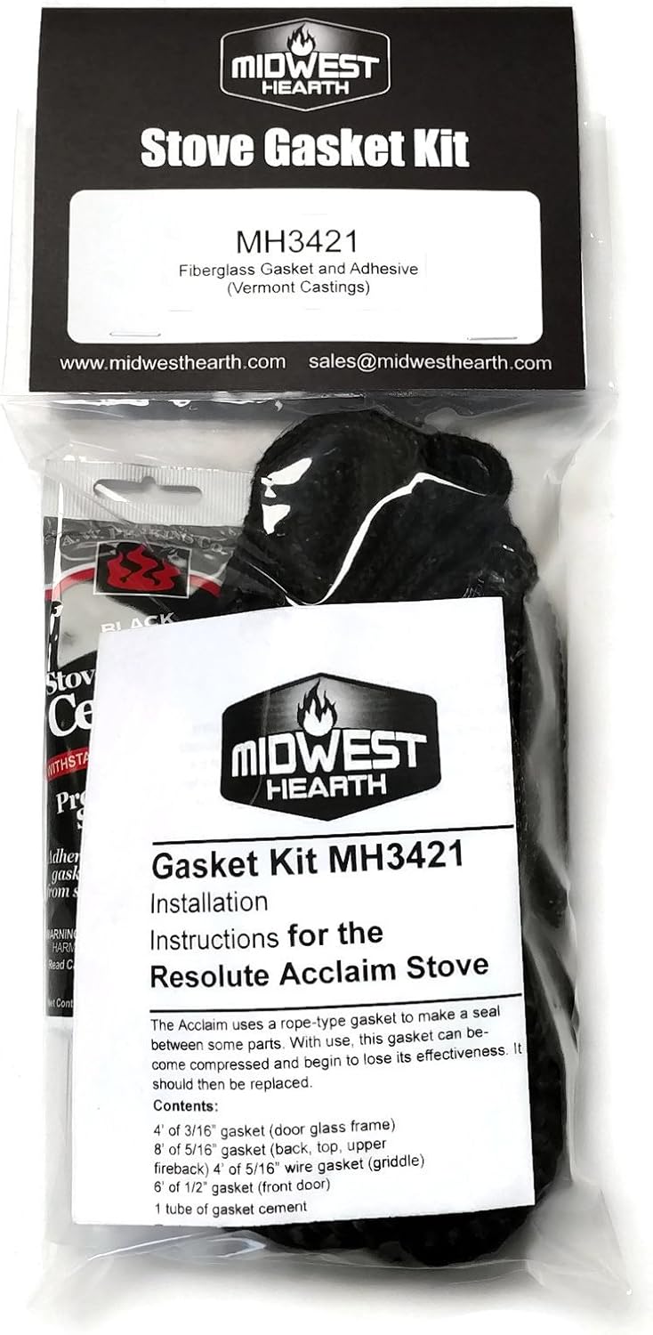 Midwest Hearth 3421 Acclaim Gasket Kit for Vermont Castings Wood Stoves Pack of 2