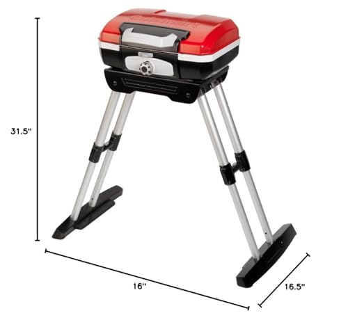 Cuisinart Portable Gas Grill with 150 sq. in. Cooking Surface and Tote Cover - Portable Tabletop Propane Grill for Camping, Tailgating