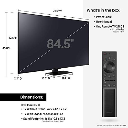 Samsung QN85Q80A / QN85Q80AA / QN85Q80AA 85 inch Q80A QLED 4K Smart TV (Renewed)