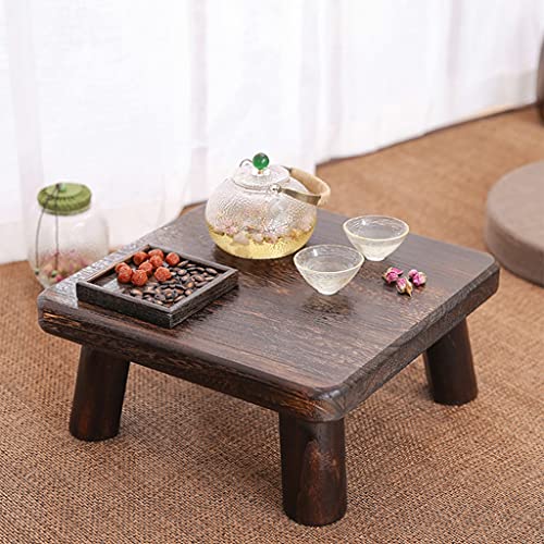 Retro Japanese-Style Small Coffee Table Bay Window Square Coffee Table Zen Tea Low Table Simple Tatami Table Low Stool (Size : 36x36x21cm)