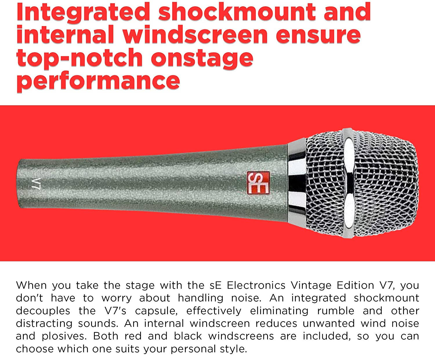 SE Electronics - V7 Dynamic Vocal Microphone - Vintage Edition
