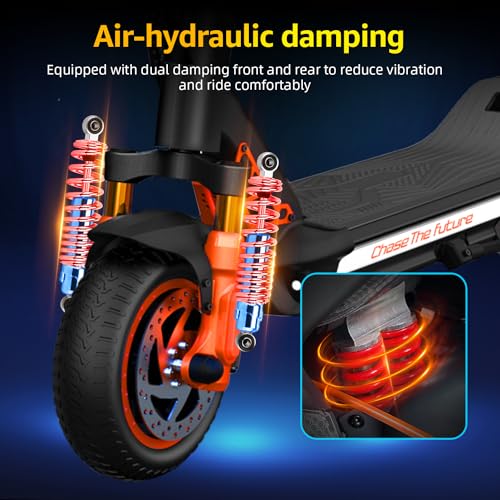 Electric Scooter Dual Motor, Peak 3200W, Up to 40 Miles Long Range/MAX Speed 31 Mph, 10.5'' Off Road Tires with 1152Wh Battery & Dual Suspension Commuting Fast E-Scooter, Option Seat