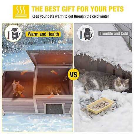 aivituvin Insulated Cat House for Outside Winter Warm Liner Inside AIR93-IN - Pet Supplies online store