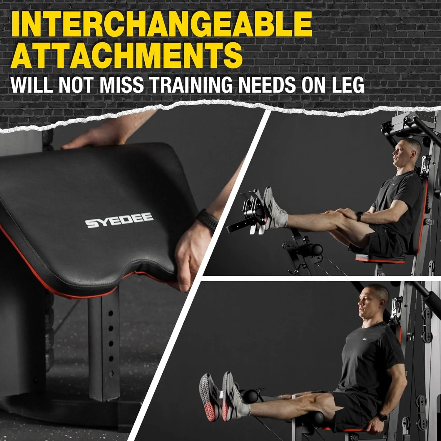 Syedee Home Gym Station, Workout Station with 150LBS Weight Stack, Home Gym Equipment for All Body Training.