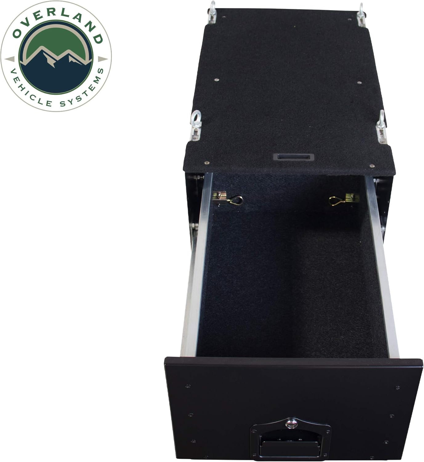 Overland Vehicle Systems Cargo Box With Slide Out Drawer & Working Station Size - Black Powder Coat Universal