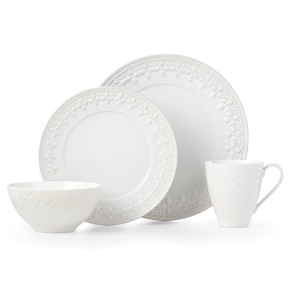 Lenox Chelse Muse Fleur Grey 4-Piece Place Setting