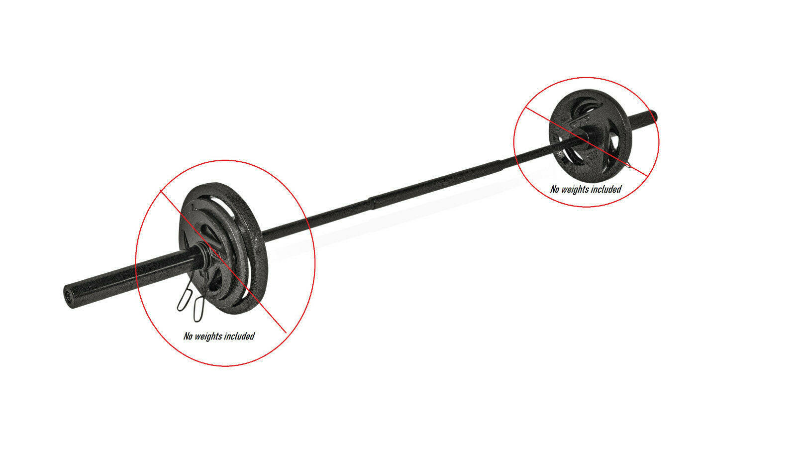 Cap 7& Foot Olympic Weight Lifting Steel Bar Barbell 3 Piece