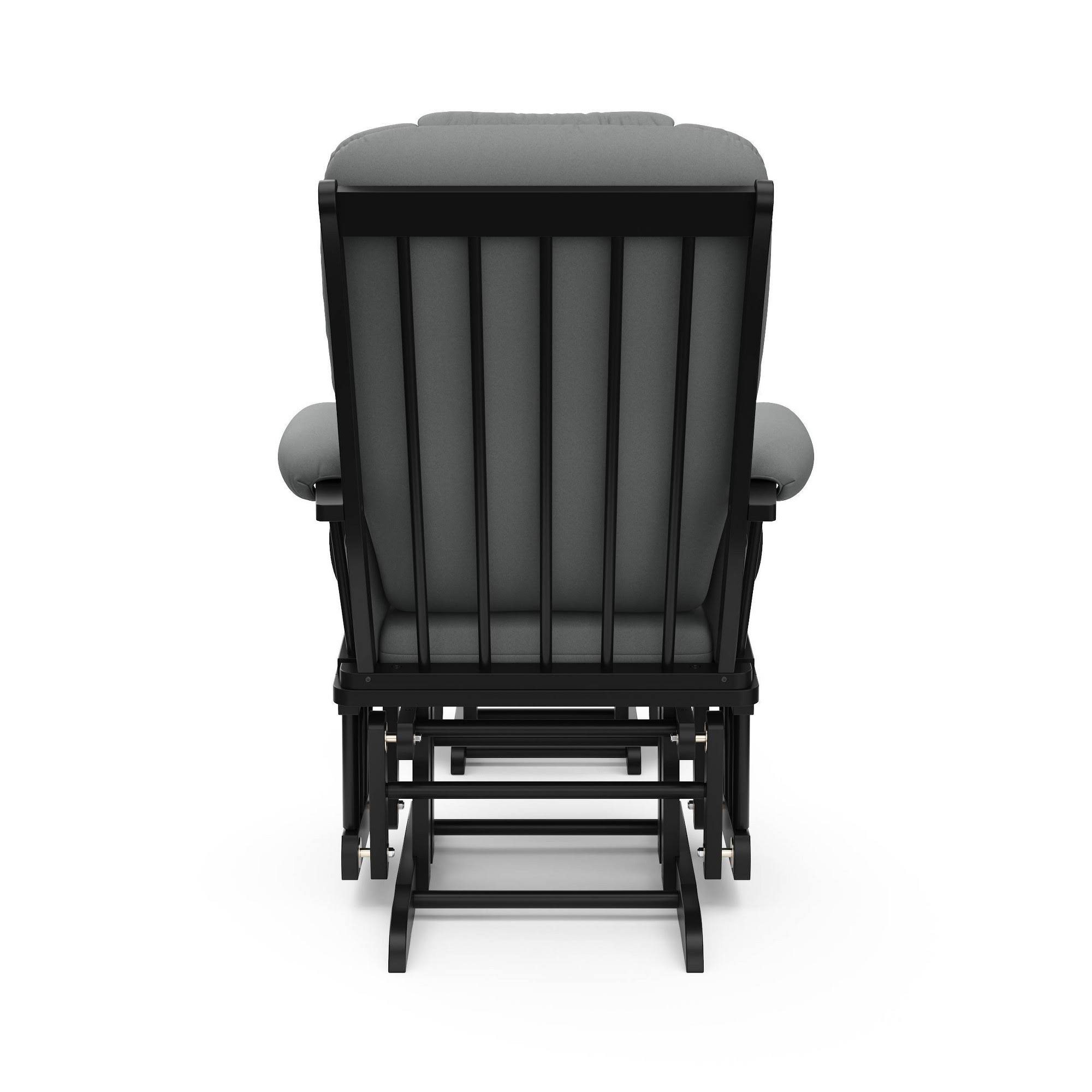 Storkcraft Tuscany Black Glider and Ottoman - Gray