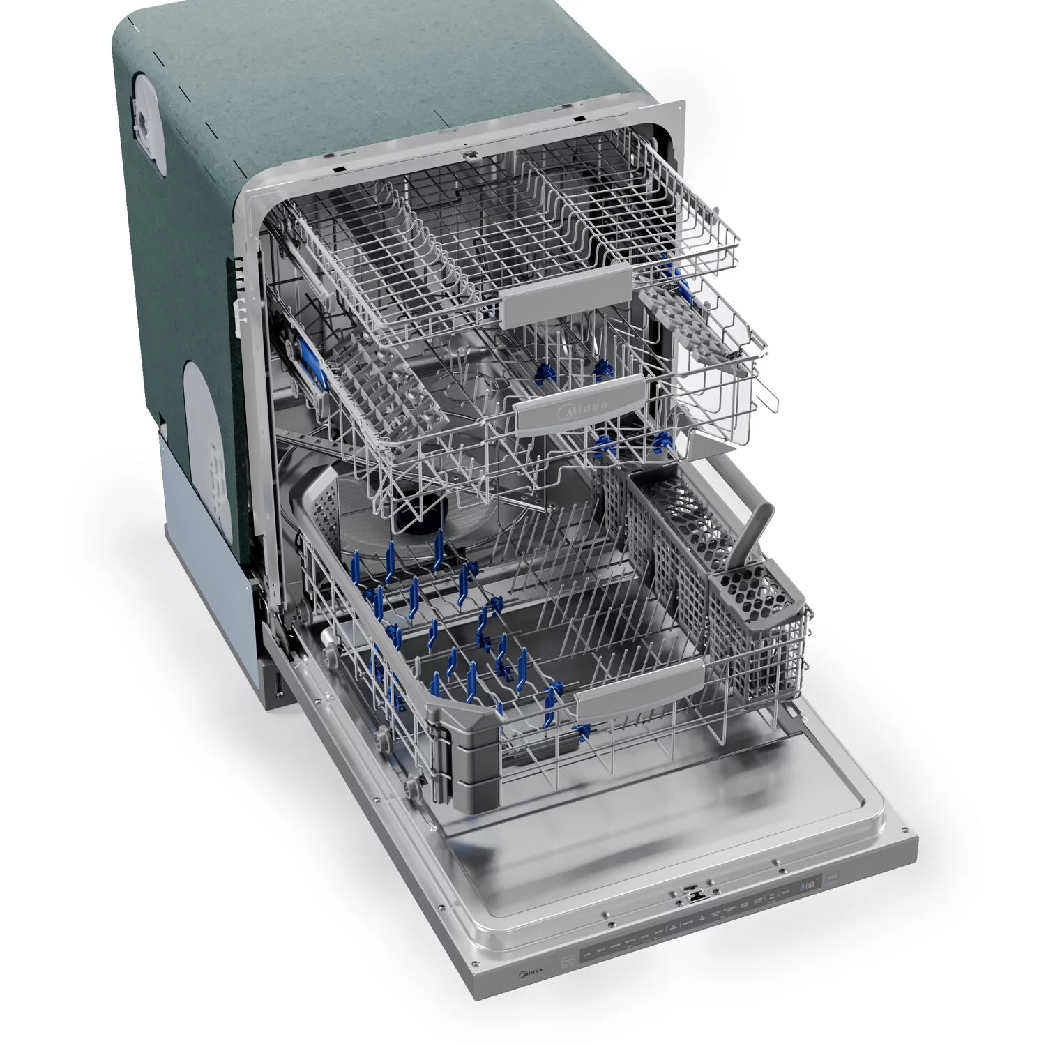 Midea 45 Dba Ultra-Quiet Dishwasher with Wi-Fi and Targeted Wash Zones, Stainless Steel